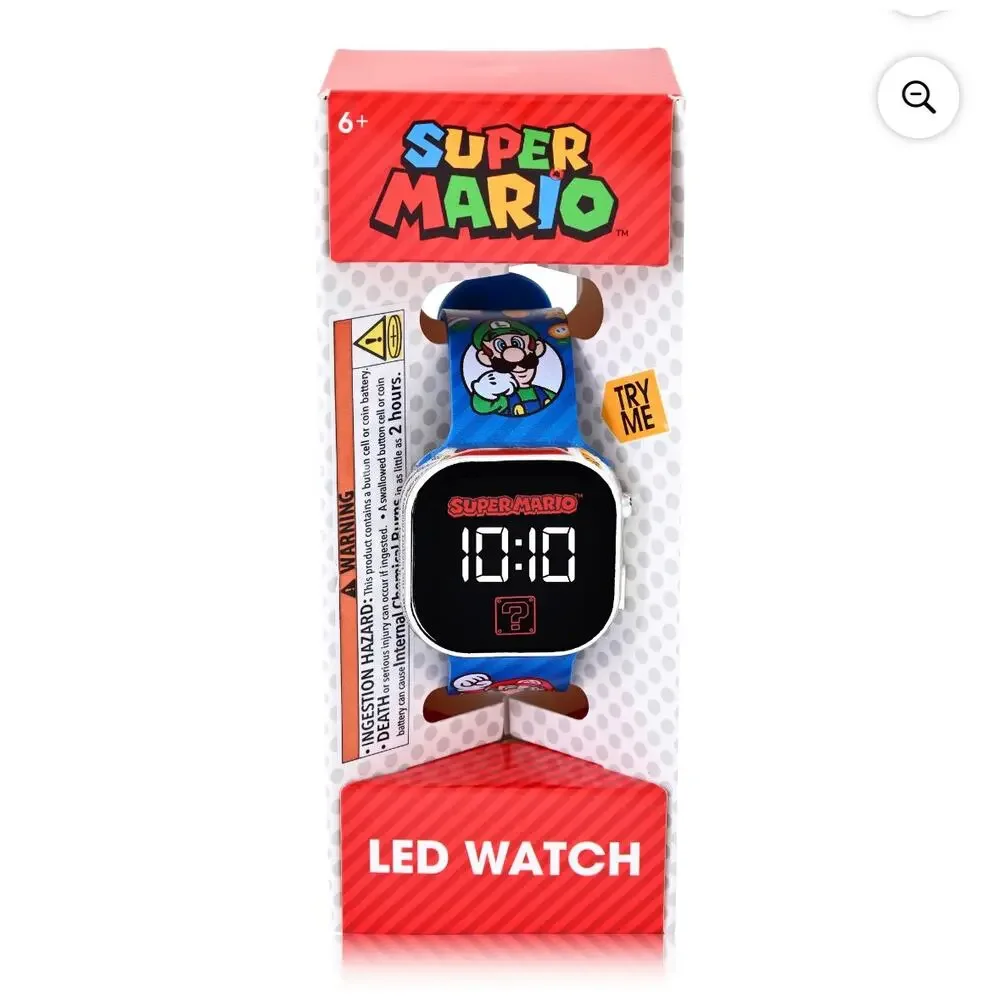 Mario Children's LED Watch with Square‎ Case and Printed Silicone Strap New